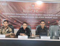 Pleno Tertutup, KPU Tetapkan Empat Paslon Bupati dan Wakil Bupati Halsel
